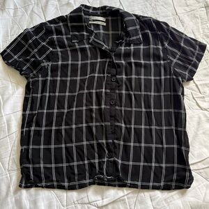 Urban Outfitters Black Checkered Blouse